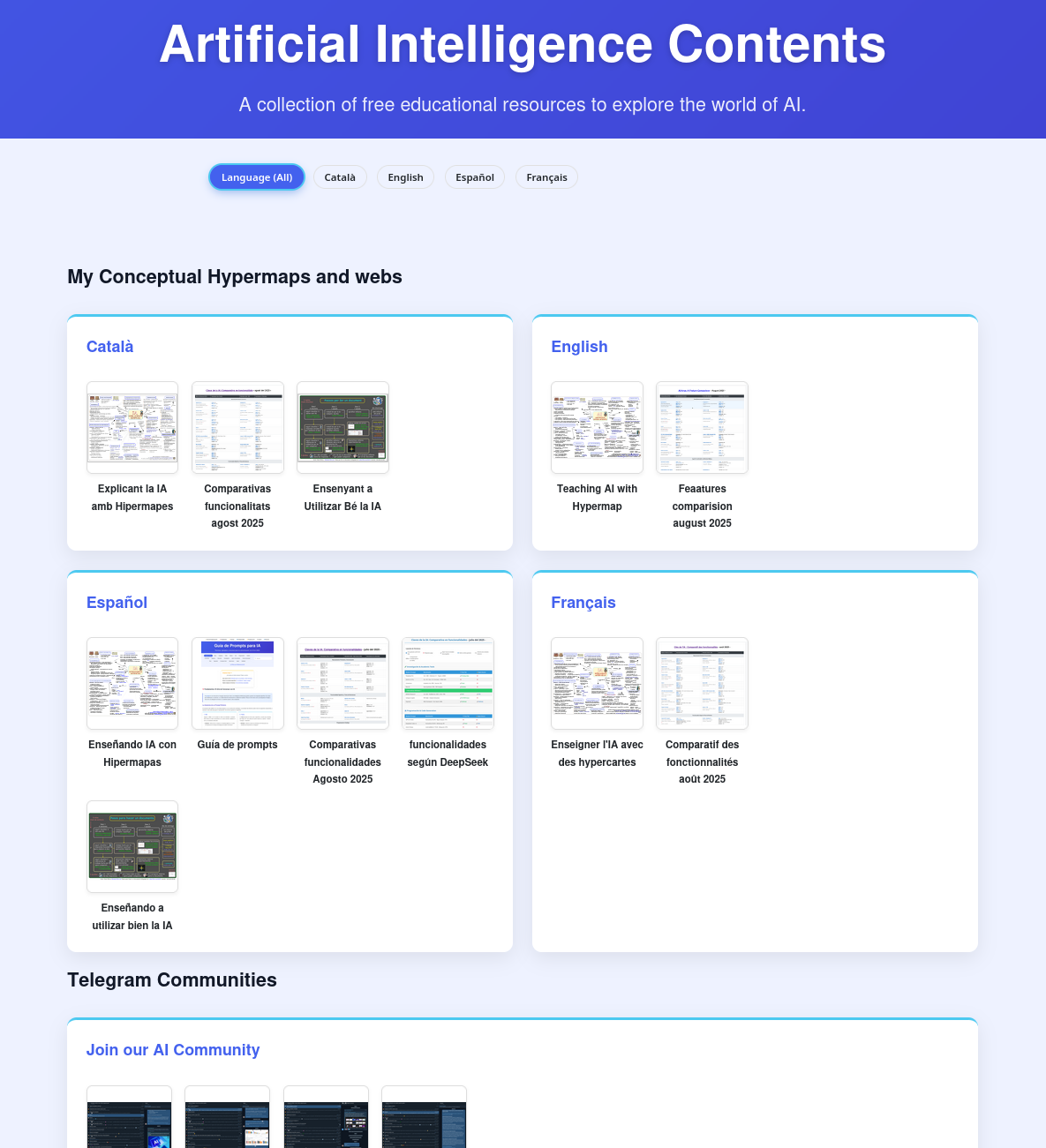 Captura de la web con mis contenidos sobre IA