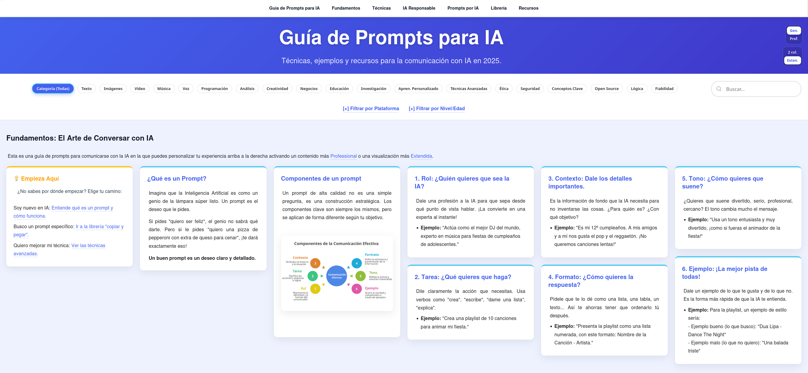 Guía de Prompts para IA