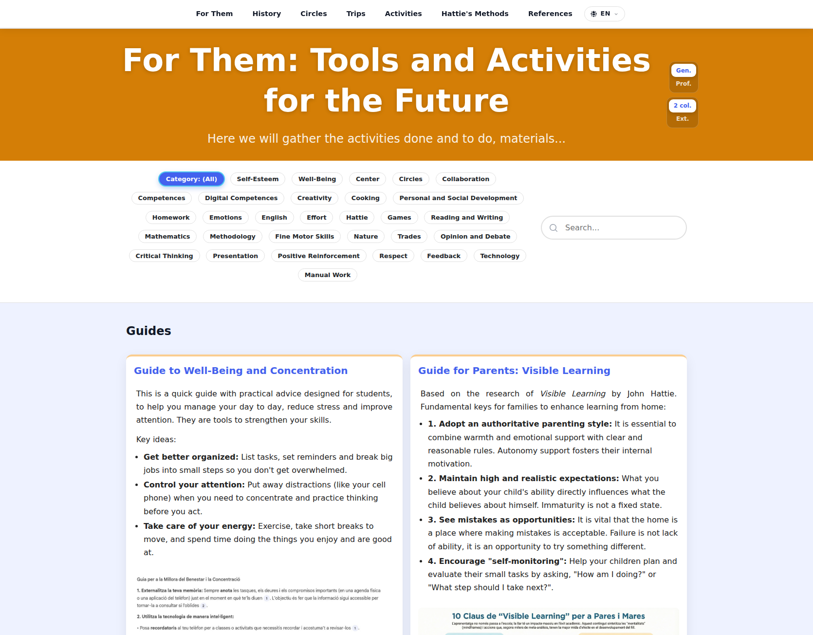 Screenshot of the For Them project website