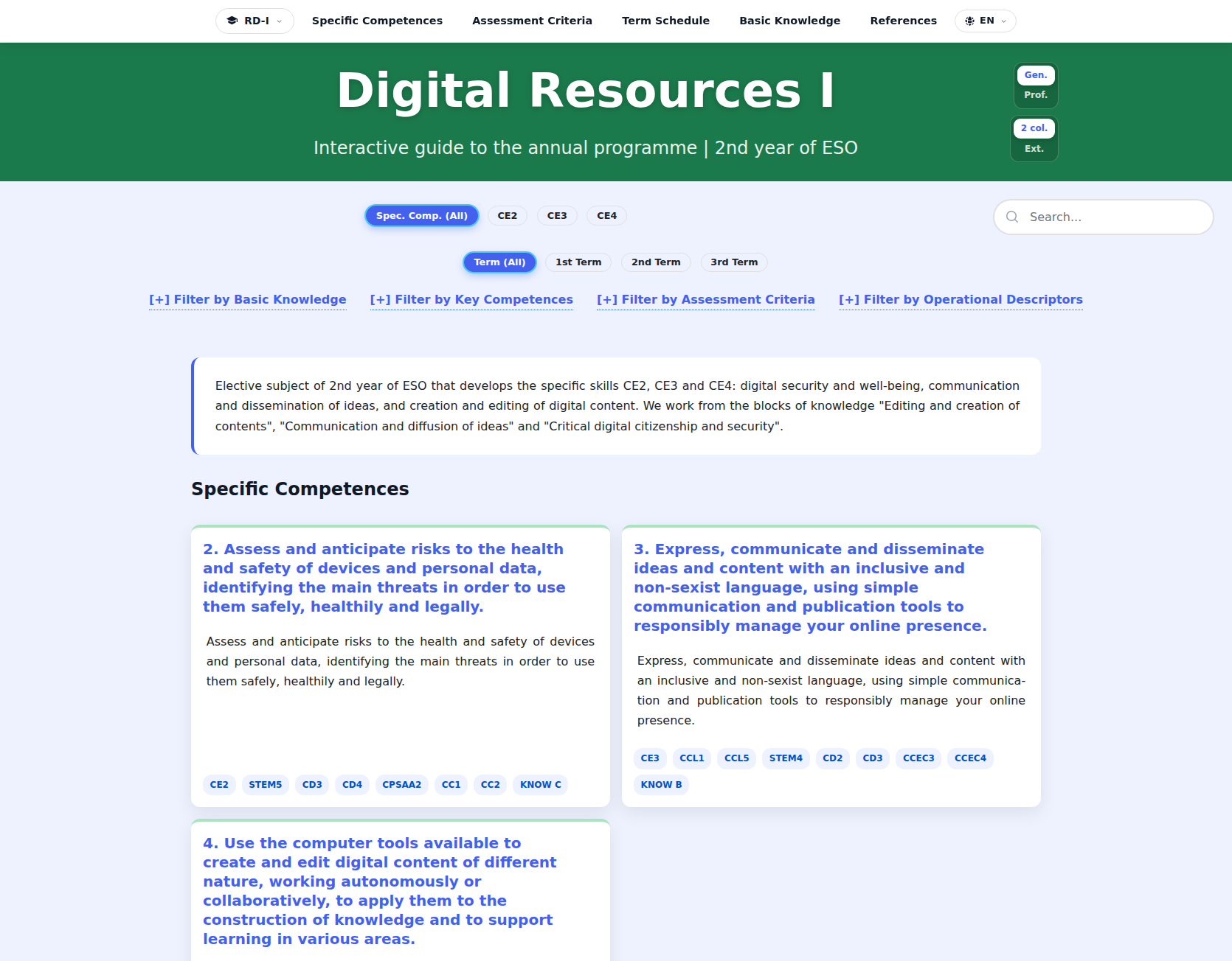 Image of the subject Digital Resources I (2nd year of ESO)