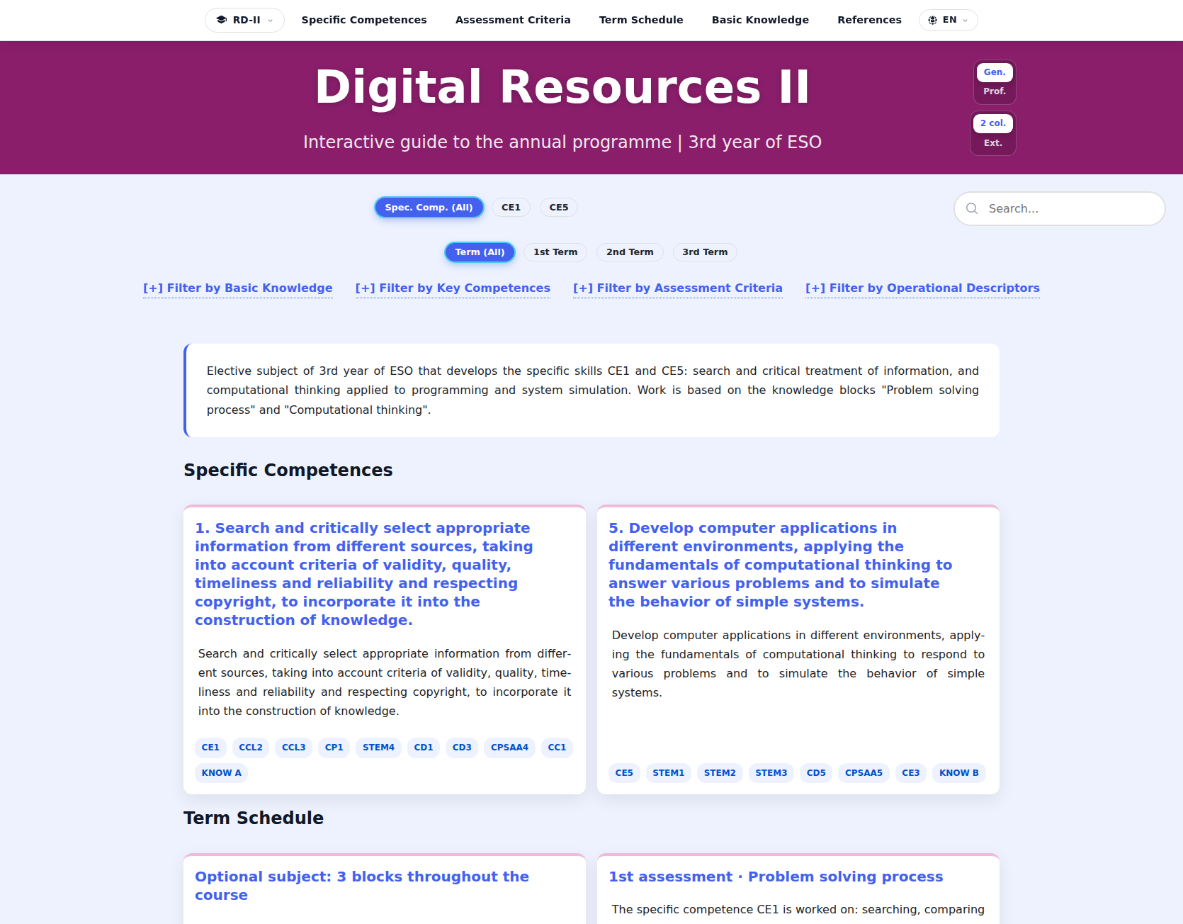 Image of the subject Digital Resources II (3rd year of ESO)