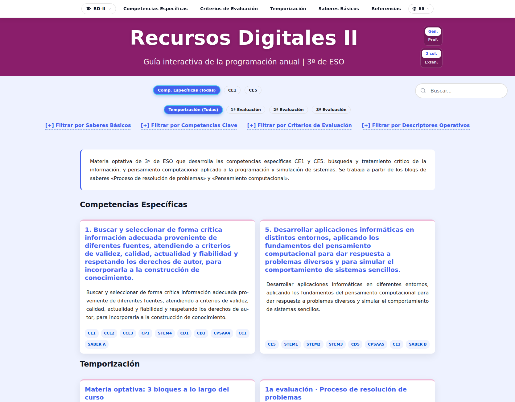 Imagen de la materia de Recursos Digitales II de 3º de ESO
